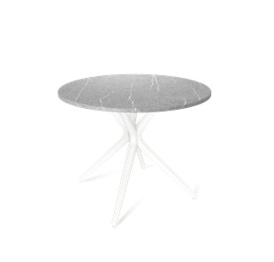 Кухонный круглый стол SHT-TU30 / SHT-TT 90 МДФ (серый мрамор/белый) в Элисте