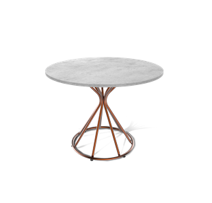 Круглый стол на кухню SHT-TU4-1 / SHT-TT 90 ЛДСП (бетон чикаго светло-серый/медный металлик) в Элисте