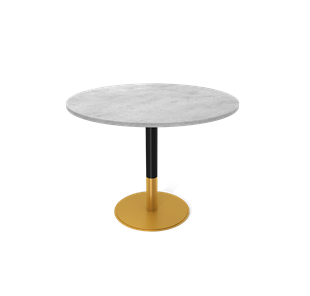 Круглый стол на кухню SHT-TU43 / SHT-TT 90 ЛДСП (бетон чикаго светло-серый/черный муар/золото) в Элисте