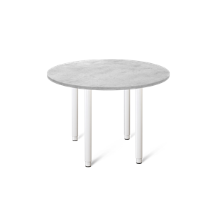 Круглый кухонный стол SHT-TU65 / SHT-TT 90 ЛДСП (бетон чикаго светло-серый/белый) в Элисте