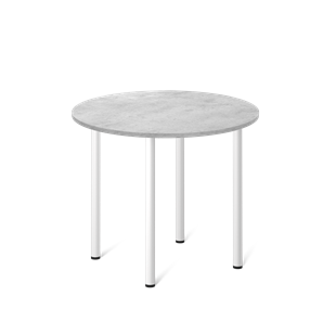 Круглый стол на кухню SHT-TU66 / SHT-TT 90 ЛДСП (бетон чикаго светло-серый/белый) в Элисте