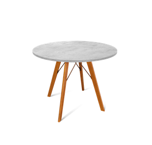 Кухонный круглый стол SHT-TU9 / SHT-TT 90 ЛДСП (бетон чикаго светло-серый/светлый орех) в Элисте
