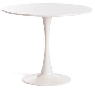 Стол обеденный TULIP (mod. 011) металл/мдф, 90х90х75 белый арт.14105 в Элисте