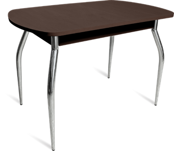 Кухонный обеденный стол ПГ-08 ЛДСП, венге ЛДСП/35 гнутые металл хром в Элисте
