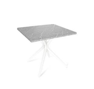 Обеденный стол SHT-TU30 / SHT-TT 80/80 МДФ (серый мрамор/белый) в Элисте