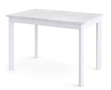 Обеденный раздвижной стол Dikline L110 Мрамор белый/ножки белые в Элисте
