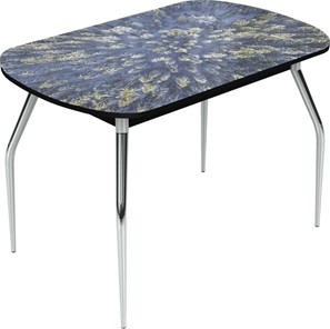 Обеденный раздвижной стол Ривьера исп.2 хром №5 (Exclusive h167/черный) в Элисте