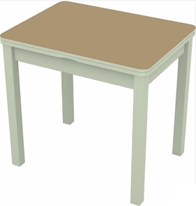 Кухонный раздвижной стол Бари дерево №8 (стекло капучино/белый) в Элисте