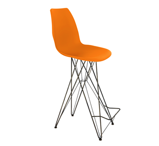 Барный стул SHT-ST29/S66 (оранжевый ral2003/черный муар/золотая патина) в Элисте