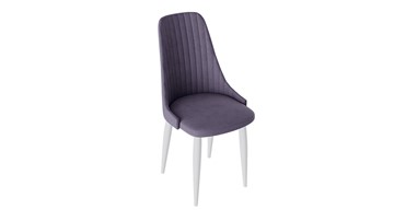 Кухонный стул Франк (конус) исп2 (Белый матовый/Микровелюр Фиолетовый) в Элисте
