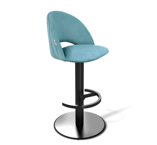 Барный стул SHT-ST34-1 / SHT-S137 (голубая пастель/стальной/черный муар) в Элисте