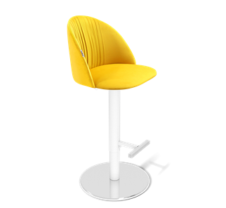 Барный стул SHT-ST35-1 / SHT-S128 (имперский жёлтый/хром/белый муар) в Элисте