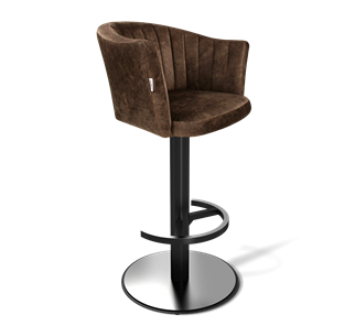 Барный стул SHT-ST42-1 / SHT-S137 (кофейный трюфель/стальной/черный муар) в Элисте