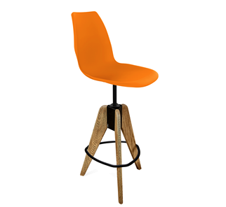 Барный стул SHT-ST29/S92 (оранжевый ral2003/брашированный коричневый/черный муар) в Элисте