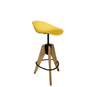 Барный стул SHT-ST19/S92 (желтый/брашированный коричневый/черный муар) в Элисте