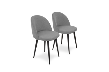 Комплект из 2-х  мягких стульев для кухни Лайт серый черные ножки в Элисте