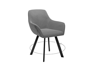 Обеденный стул 248 Поворотный, Микровелюр Z28 Темно-серый/черный в Элисте