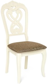 Кухонный стул Андромеда, дерево гевея 47х55х107 Ivory white/ткань коричневая S 168-7 (2 шт) арт.12896 в Элисте