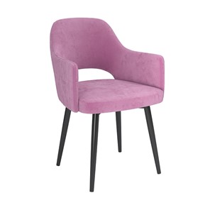 Кухонный стул Берта, велюр тенерифе розовый/Цвет металл черный в Элисте