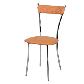 Кухонный стул Хлоя Софт СРП-087С Люкс хром  Экотекс оранжевый в Элисте - предосмотр