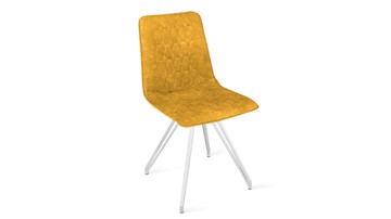 Обеденный стул Хьюго К4 (Белый матовый/Микровелюр Wellmart Yellow) в Элисте