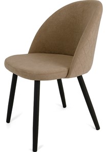 Обеденный стул Кубика Капри-5, ноги R38 черные/велюр T184 Кофе с молоком в Элисте