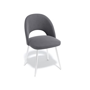 Обеденный стул Kenner 148KC белый/серый велюр в Элисте