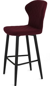 Кухонный стул Кубика Марио барный(Бордо Т175/ноги черные) в Элисте