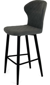 Кухонный стул Кубика Марио барный(Графит Т177/ноги черные) в Элисте