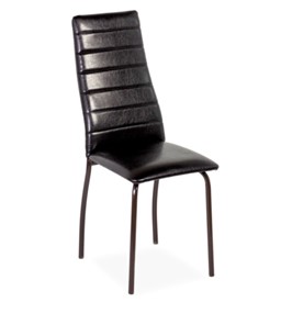 Обеденный стул Волна, прошивка горизонтально, каркас металл коричневый, Аттика черный в Элисте
