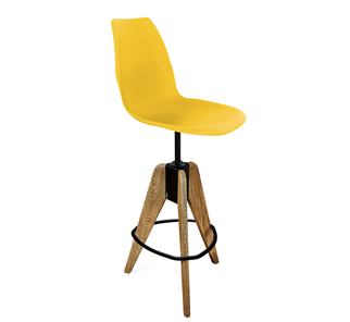 Барный стул SHT-ST29/S92 (желтый ral 1021/брашированный коричневый/черный муар) в Элисте