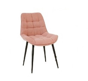 Мягкий стул для кухни Комфорт розовый черные ножки в Элисте
