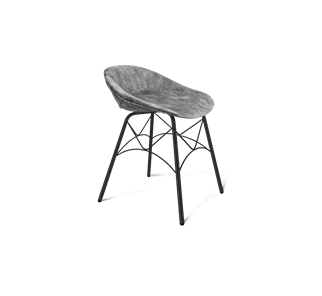 Обеденный стул SHT-ST19-SF1 / SHT-S107 (дымный/черный муар) в Элисте