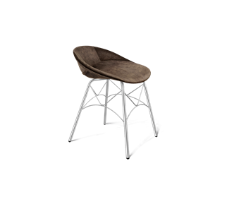 Обеденный стул SHT-ST19-SF1 / SHT-S107 (кофейный трюфель/хром лак) в Элисте