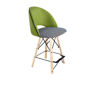 Полубарный стул SHT-ST34-3 / SHT-S80-1 (оливковый/гусиная лапка/прозрачный лак/черный) в Элисте