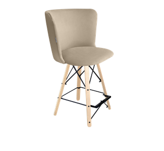 Полубарный стул SHT-ST36 / SHT-S80-1 (ванильный крем/прозрачный лак/черный) в Элисте