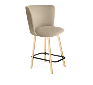 Полубарный стул SHT-ST36 / SHT-S94-1 (ванильный крем/прозрачный лак/черный муар) в Элисте