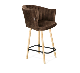 Полубарный стул SHT-ST42-1 / SHT-S94-1 (кофейный трюфель/прозрачный лак/черный муар) в Элисте