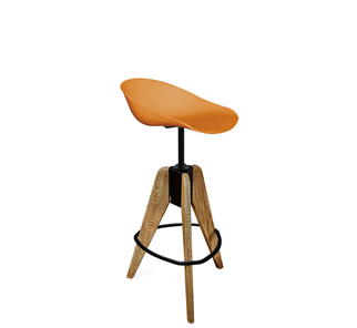 Барный стул SHT-ST19/S92 (оранжевый/брашированный коричневый/черный муар) в Элисте