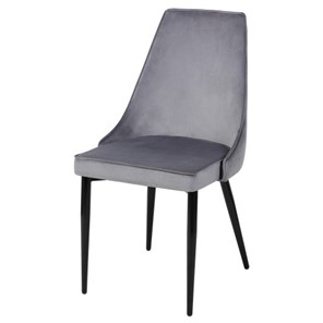 Мягкий дизайнерский стул Лорд СРП-071 Эмаль черная Веллюто серый в Элисте