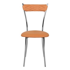 Кухонный стул Хлоя Софт СРП-087С Люкс хром  Экотекс оранжевый в Элисте - предосмотр 2