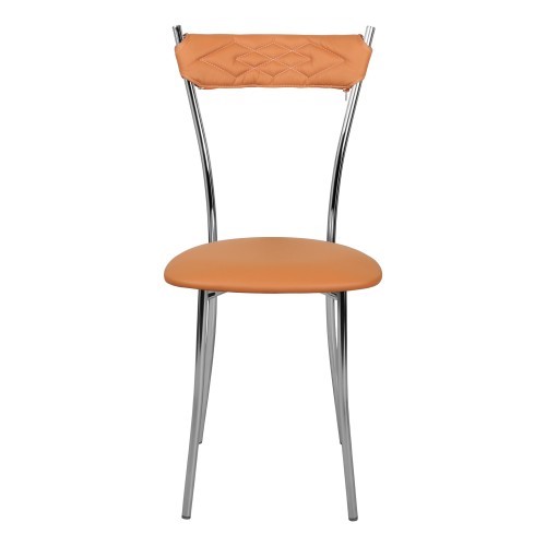 Кухонный стул Хлоя Софт СРП-087С Люкс хром  Экотекс оранжевый в Элисте - изображение 2