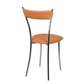 Кухонный стул Хлоя Софт СРП-087С Люкс хром  Экотекс оранжевый в Элисте - предосмотр 4