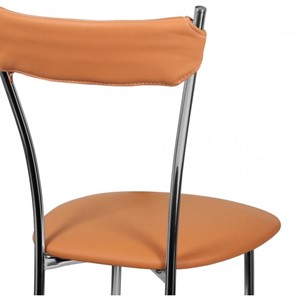 Кухонный стул Хлоя Софт СРП-087С Люкс хром  Экотекс оранжевый в Элисте - предосмотр 5