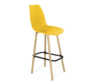 Барный стул SHT-ST29/S94 (желтый ral 1021/прозрачный лак/черный муар) в Элисте