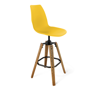 Барный стул SHT-ST29/S93 (желтый ral 1021/брашированный коричневый/черный муар) в Элисте