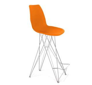 Барный стул SHT-ST29/S66 (оранжевый ral2003/хром лак) в Элисте