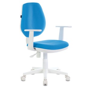 Офисное кресло Brabix Fancy MG-201W (с подлокотниками, пластик белый, голубое) в Элисте