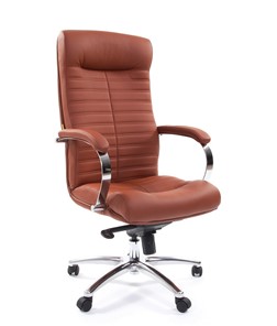 Офисное кресло CHAIRMAN 480 Экокожа Terra 111 (коричневая) в Элисте