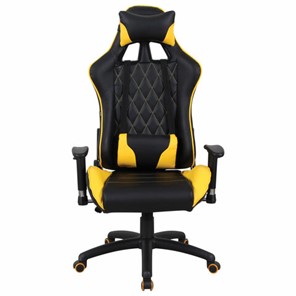 Кресло компьютерное Brabix GT Master GM-110 (две подушки, экокожа, черное/желтое) в Элисте